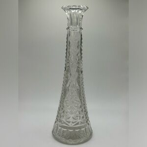 Vintage | 1970s | Anchor Hocking | Clear | Pressed Glass | Bud Vase | 9”